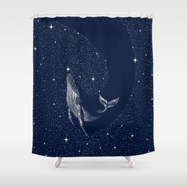 starry whale Shower Curtain