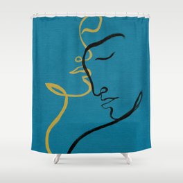 abstract man and woman. illustration. watercolor painting Shower Curtain