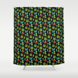 Holiday Dumpster Fires - Black Shower Curtain