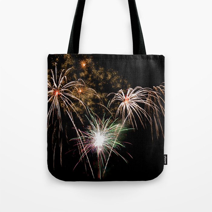 fireworks in the night sky Tote Bag