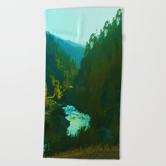 Runs To The Sea Beach Towel