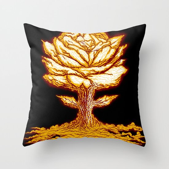 Atomic Bloom Throw Pillow