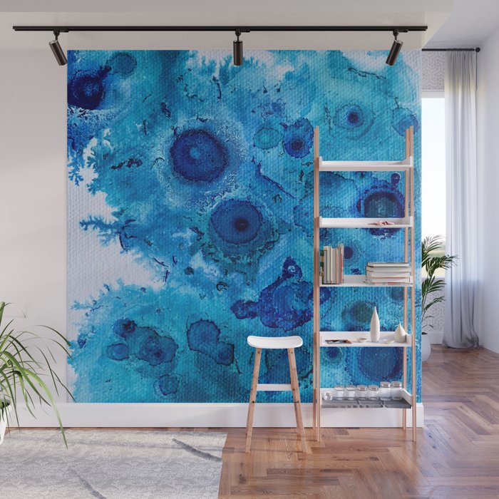 Blue Dot Abstract Wall Mural By Lauriestefanocreative Society6