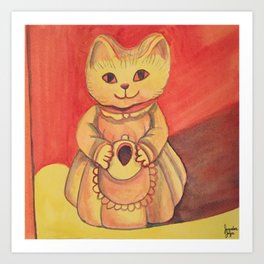 Porcelain Cat Art Print