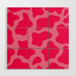 Cute Pink Cow Print Wood Wall Art