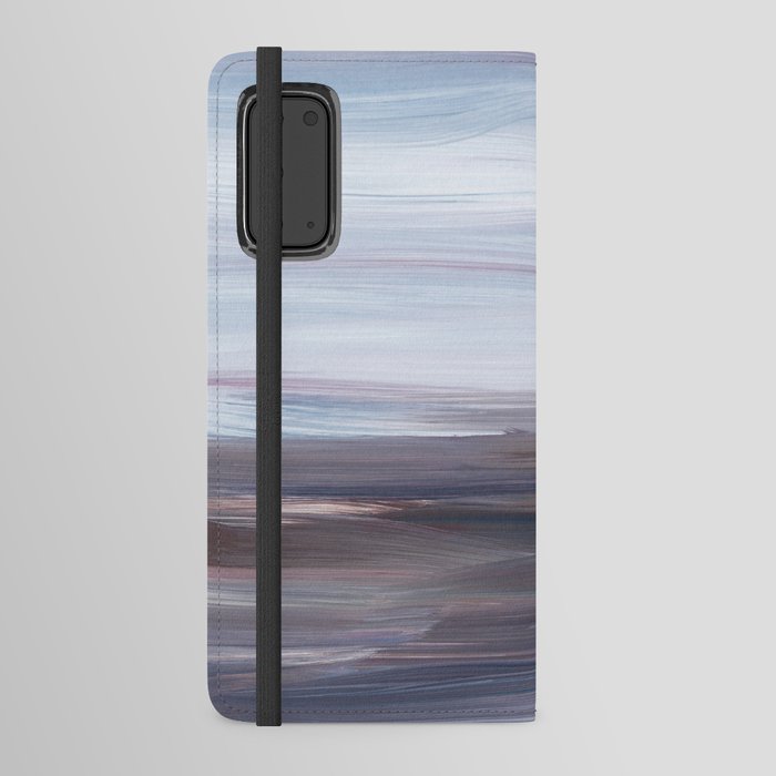 Abstract Minimalist Blue Brown Painting Android Wallet Case