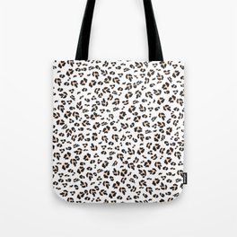 Leopard Pattern White Print Tote Bag