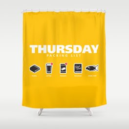 THURSDAY - The Hitchhiker's Guide to the Galaxy Packing List Shower Curtain