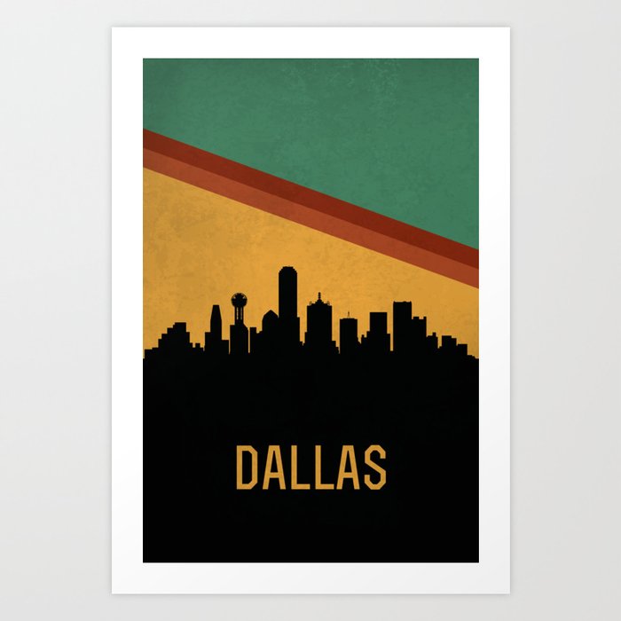 Dallas Skyline Art Print