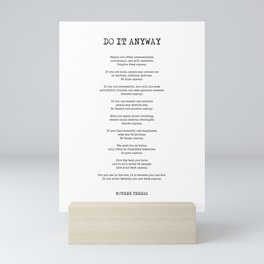 Do It Anyway - Mother Teresa Poem - Literature - Typewriter Print 2 Mini Art Print