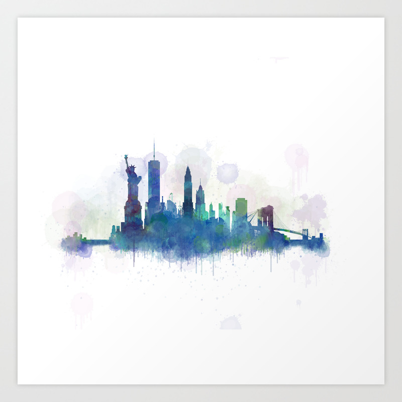 Ny New York City Skyline Art Print By Hqphoto Society6