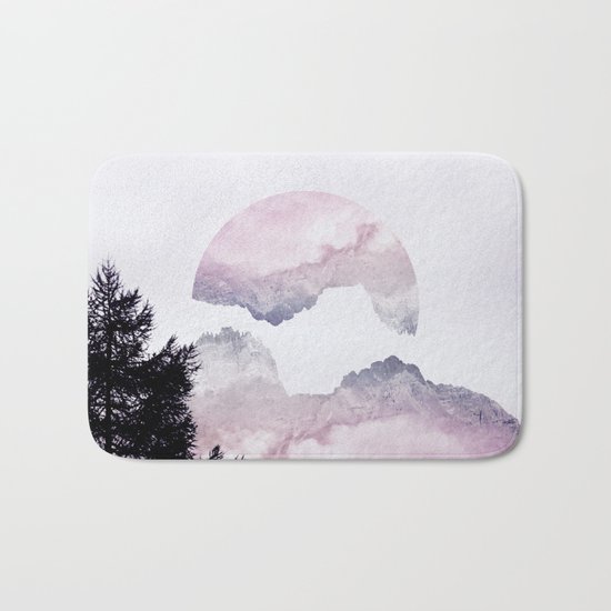 Pink Mountains Bath Mat