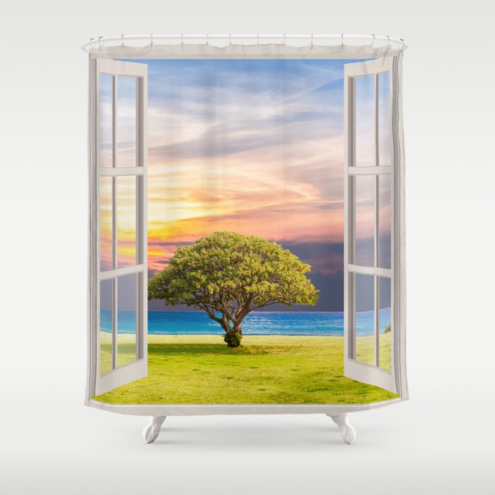 Seashore View | OPEN WINDOW ART Shower Curtain