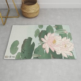 Water Lily Japanese print Rug