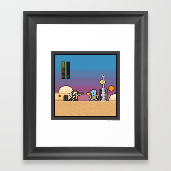 Mega Boss Battles - Han vs. Greedo Framed Art Print