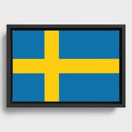 Swedish Flag of Sweden Framed Canvas