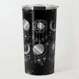 Mystic moon Decorative dream catchers in silver Travel Mug
