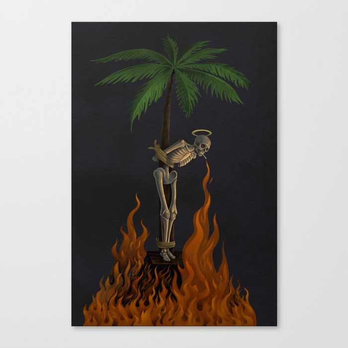 Palm Skeleton Canvas Print