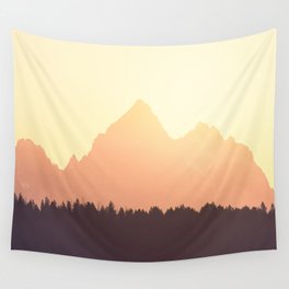 Grand Teton National Park Mountains Sunset Wall Tapestry