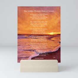 The Golden Phoenix Rises at Sunset Poem Mini Art Print