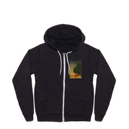 Red Mountain Ash Blossoms Oslo, Norway floral landscape painting by Harald Sohberg Zip Hoodie