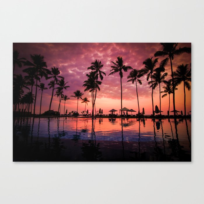 Paradise Sunset Tropical Color Canvas Print By Nocolordesigns Society6