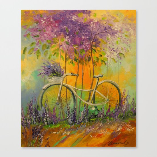 White Bicycle Canvas Print