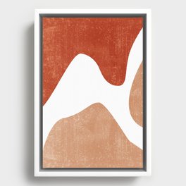 Terracotta Art Print 7 - Terracotta Abstract - Modern, Minimal, Contemporary Print - Burnt Orange Framed Canvas