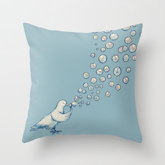 Bubbles Peace Throw Pillow