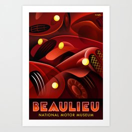 Motor Car montage poster Art Print