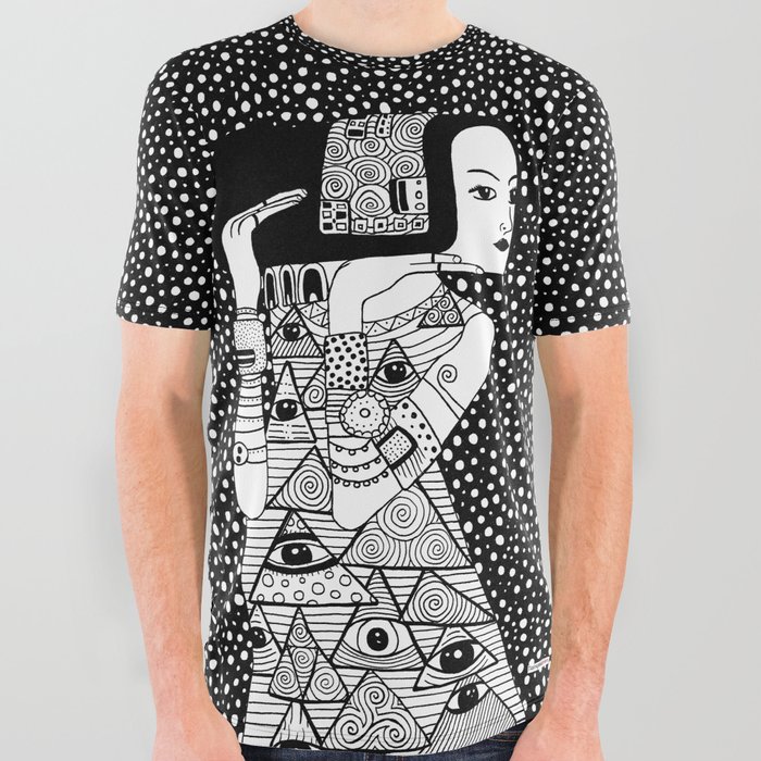 Gustav Klimt - The Waiting All Over Graphic Tee