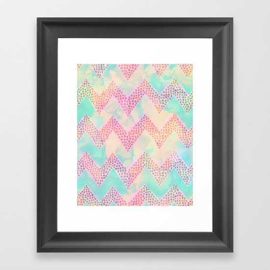Little Squares Chevron - Pastel Framed Art Print