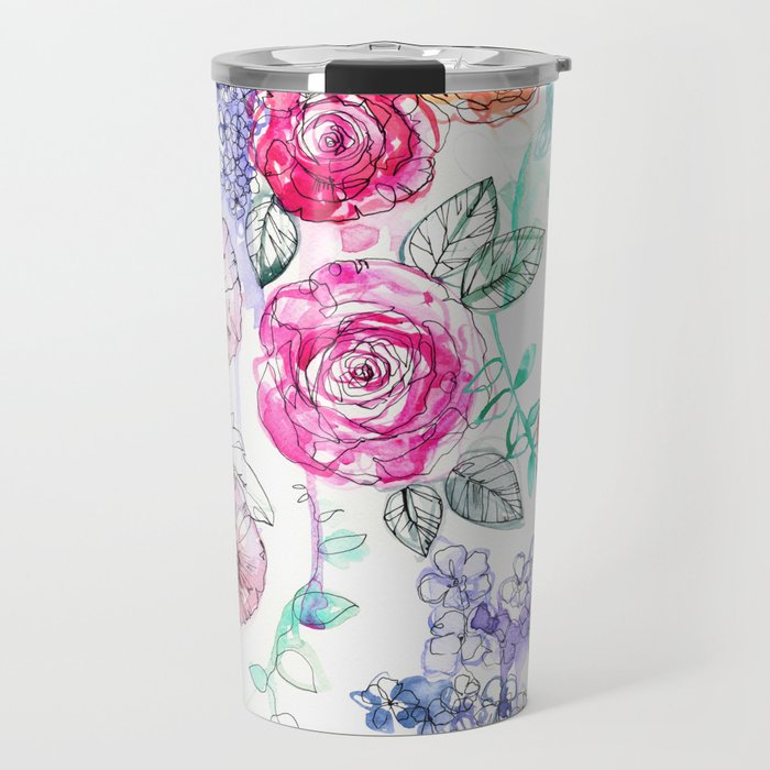 Pastel Rose Garden 02 Travel Mug