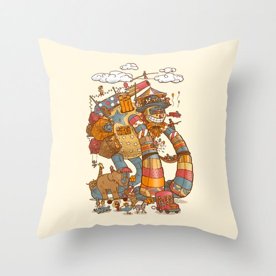 Circusbot Throw Pillow