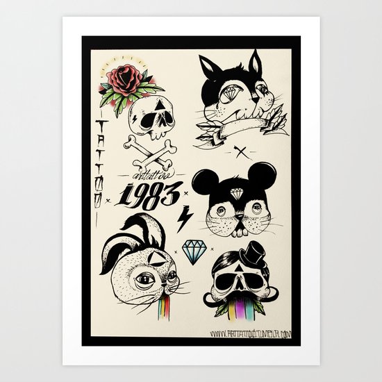 Flash Tattoo Art Print
