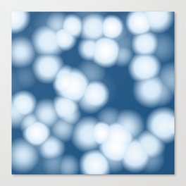 Meditative Blurry Lights in Calming Blue Ombre Canvas Print