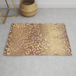Ombre Glam Leopard Print 01 Area & Throw Rug