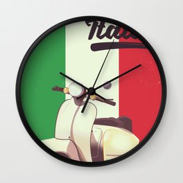 Italia Scooter vintage poster Wall Clock