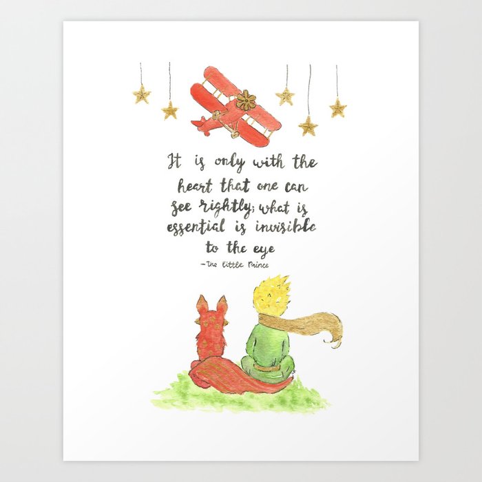 The Little Prince Quote art Art Print by ...