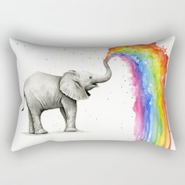 Rainbow Baby Elephant Rectangular Pillow