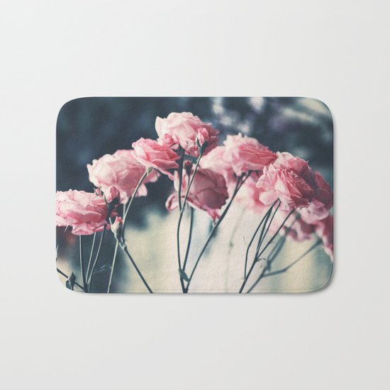 pink roses Bath Mat