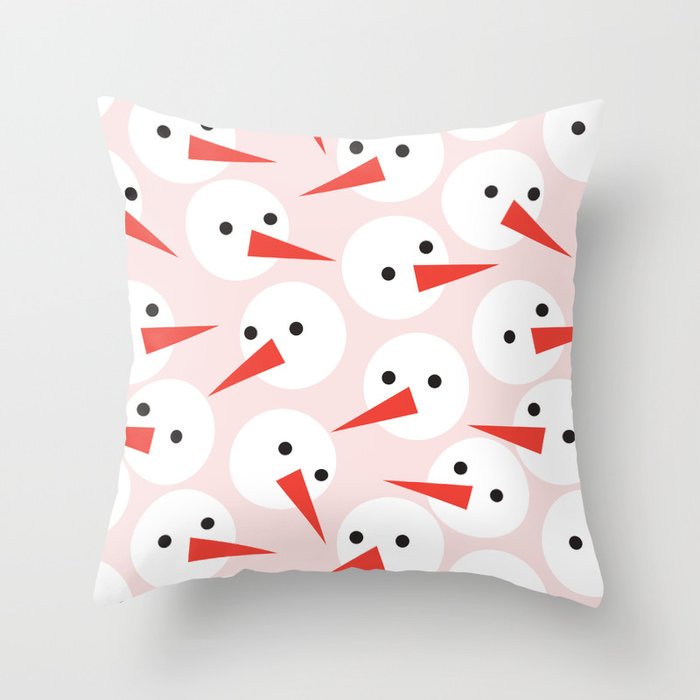 Snowman pattern Throw Pillow