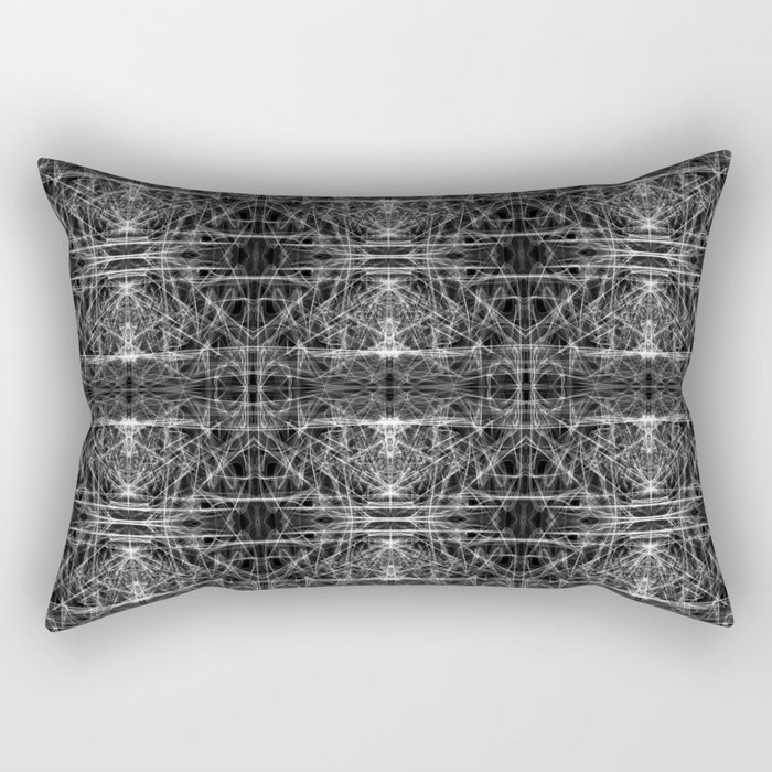 Liquid Light Series 51 ~ Grey Abstract Fractal Pattern Rectangular Pillow