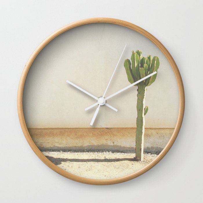 Cactus - Taupe Wall Clock