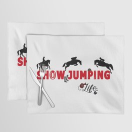 Show Jumping Life in Black & Red Placemat
