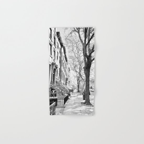 Cobble Hill Brooklyn Winter Black and White Brownstone Hand & Bath Towel