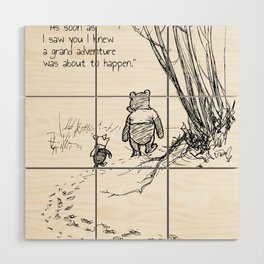 Winnie Nursery Art Adventure Quote Pooh and Piglet Wood Wall Art