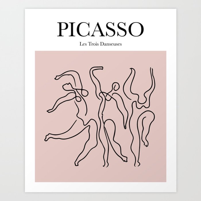Picasso - Les Trois Danseuses (Pink) Art Print