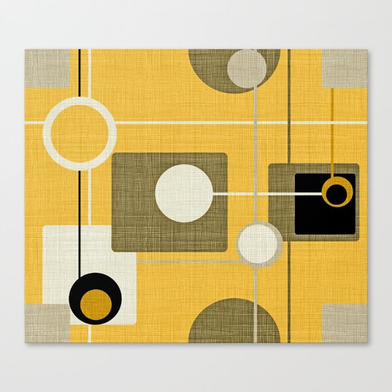 orbs and square gold yellow Canvas Print