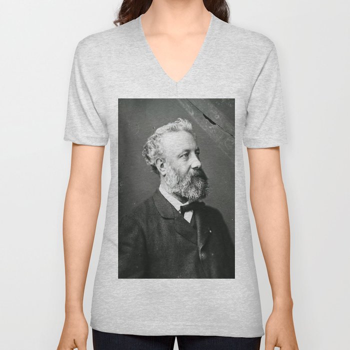portrait of Jules Verne by Nadar V Neck T Shirt